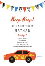 Racing car - Invitación De Cumpleaños